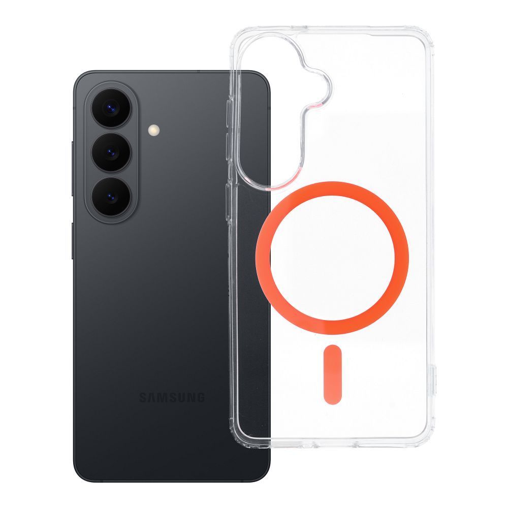 Case for Samsung S26 Drop Glue Colorful Ring Mag Cover compatible with MagSafe orange Case for Samsung S26 Drop Glue Colorful Ring Mag Cover compatible with MagSafe orange - Image 1