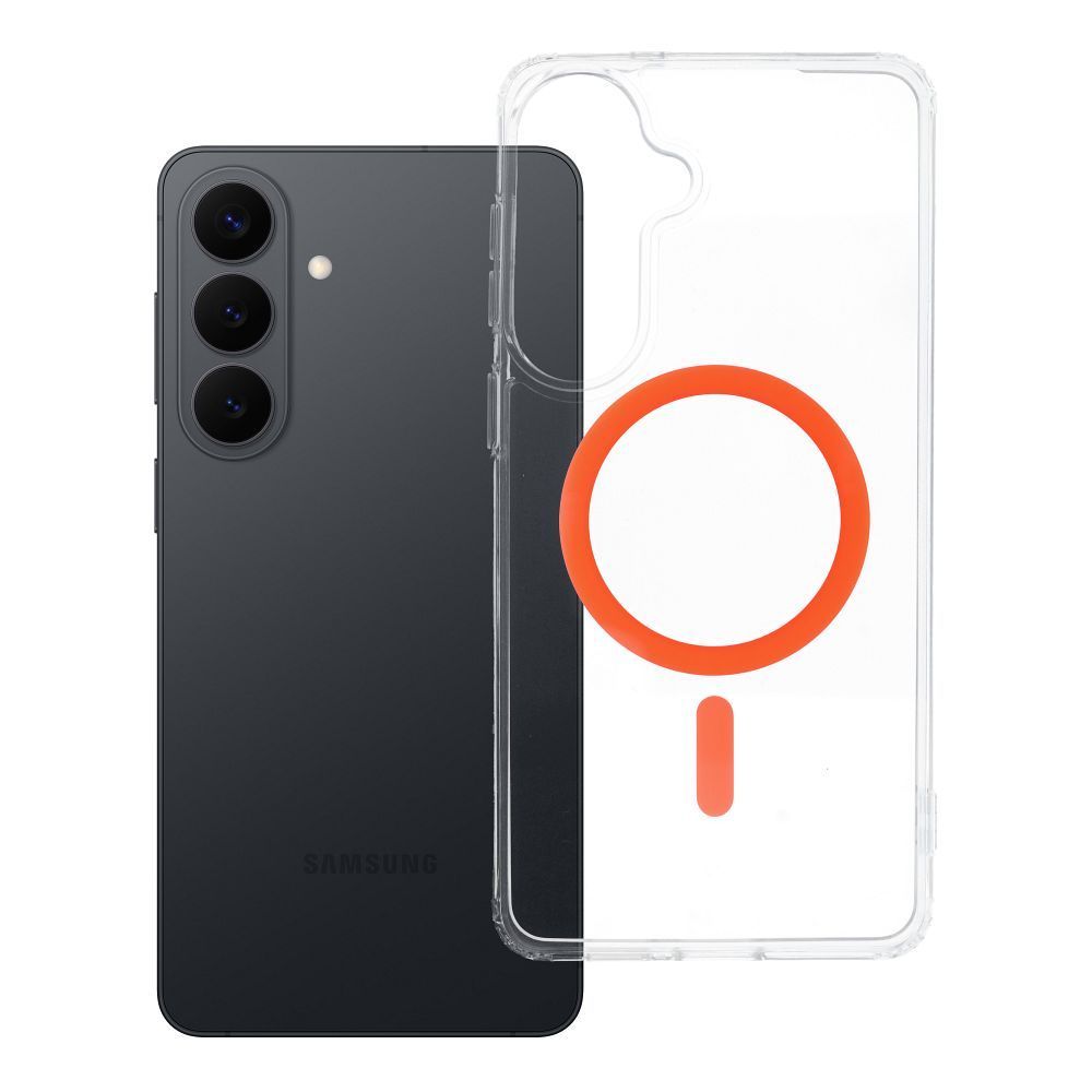 Case for Drop Glue Colorful Ring Mag Cover compatible with MagSafe for Samsung S26 PLUS orange Case for Drop Glue Colorful Ring Mag Cover compatible with MagSafe for Samsung S26 PLUS orange - Image 1