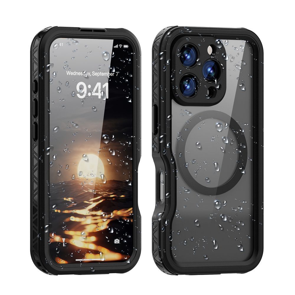 Case for iPhone 16 PRO Shellbox GT waterproof MagSafe compatible black - Image 1