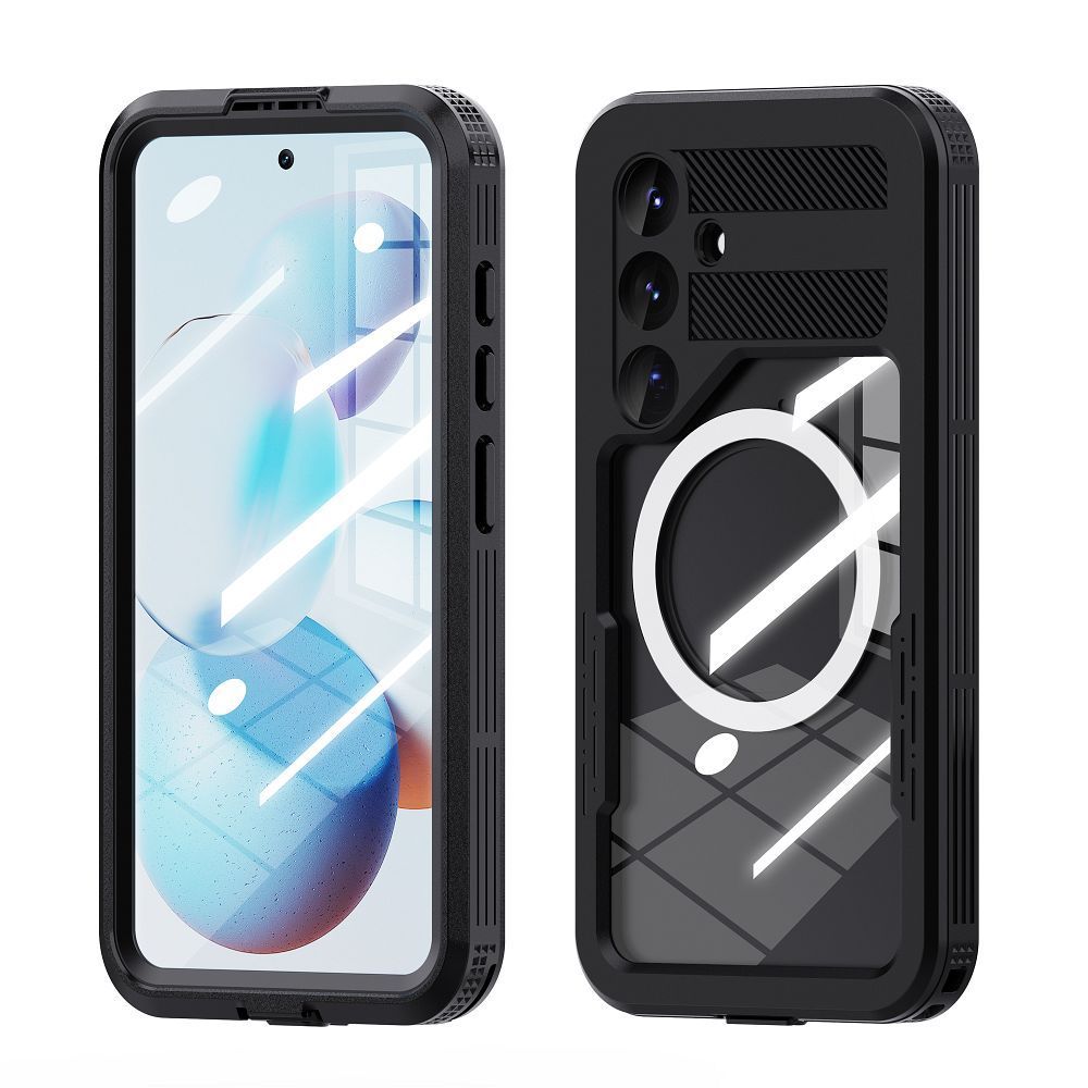 Case for Samsung S25 Shellbox MARS waterproof with metal ring black Case for Samsung S25 Shellbox MARS waterproof with metal ring black - Image 1