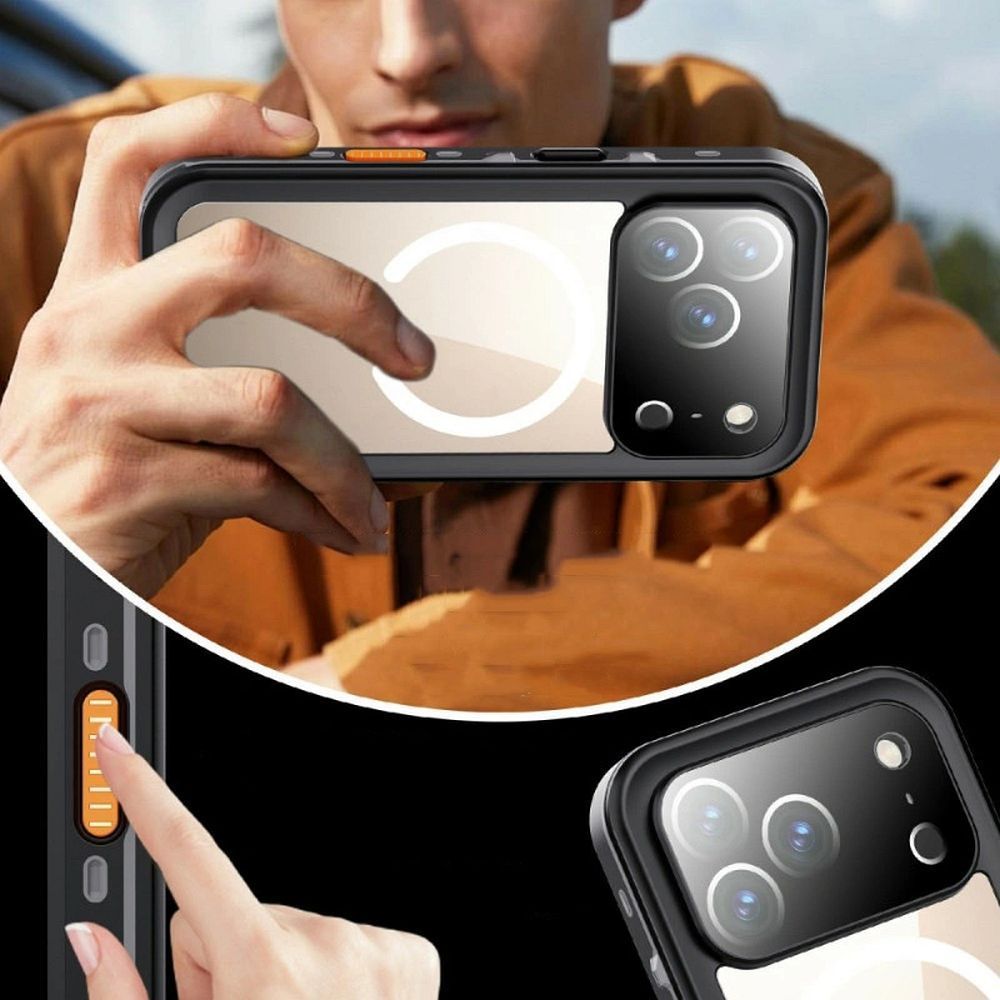 Waterproof case SHELLBOX DOT compatible with MagSafe for IPHONE 17 Pro black - Image 2