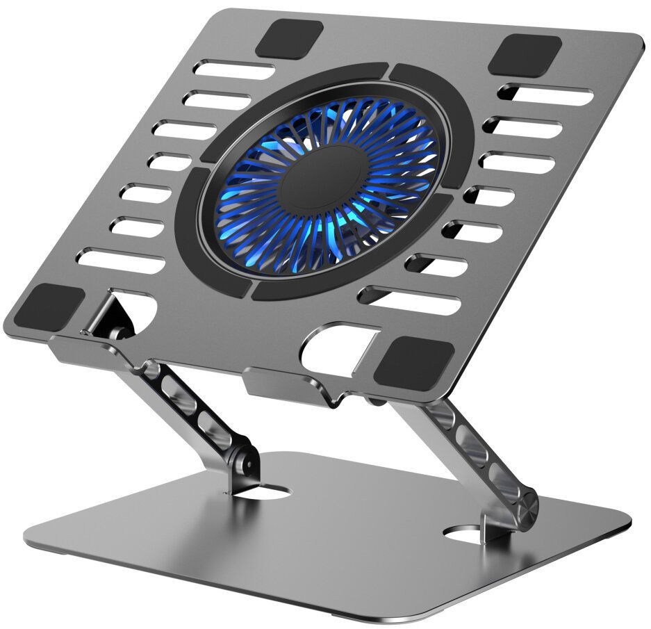 Cooling stand regulated for laptop ART P12 1 x USB A LED aluminium - Image 1