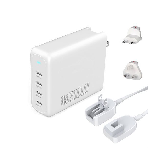 4smarts Charger GaN Flex Pro 200W 4 USB-C Travel Edition white - Image 1