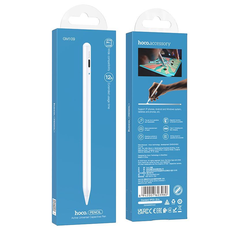 Capacitive pen for tablet active Hoco 130 mAh GM109 white - Image 2
