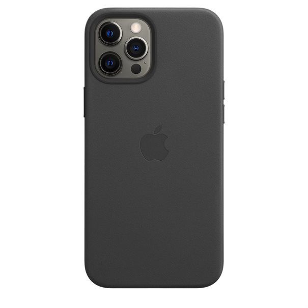Apple Leather Case with MagSafe for iPhone 12 Pro Max black - Image 3