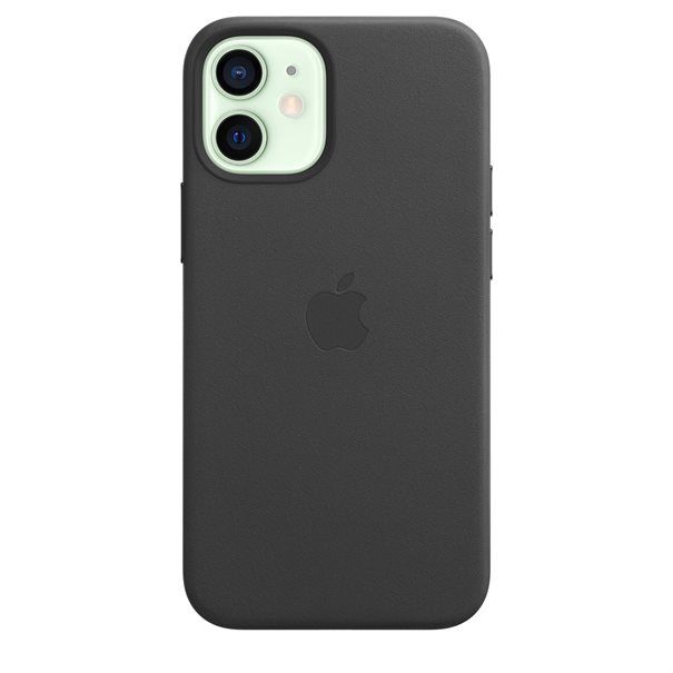 Apple Leather Case with MagSafe for iPhone 12 Mini black - Image 2