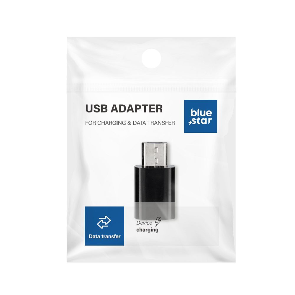 Adapter Type C to Micro USB Blue Star - black - Image 1
