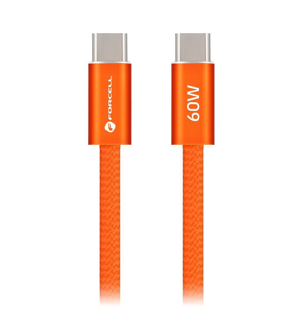 Cable USB C to USB C Forcell F-Energy QC4.0 PD 3A 60W Cafule Color 1,2 m ACYH23 orange - Image 2