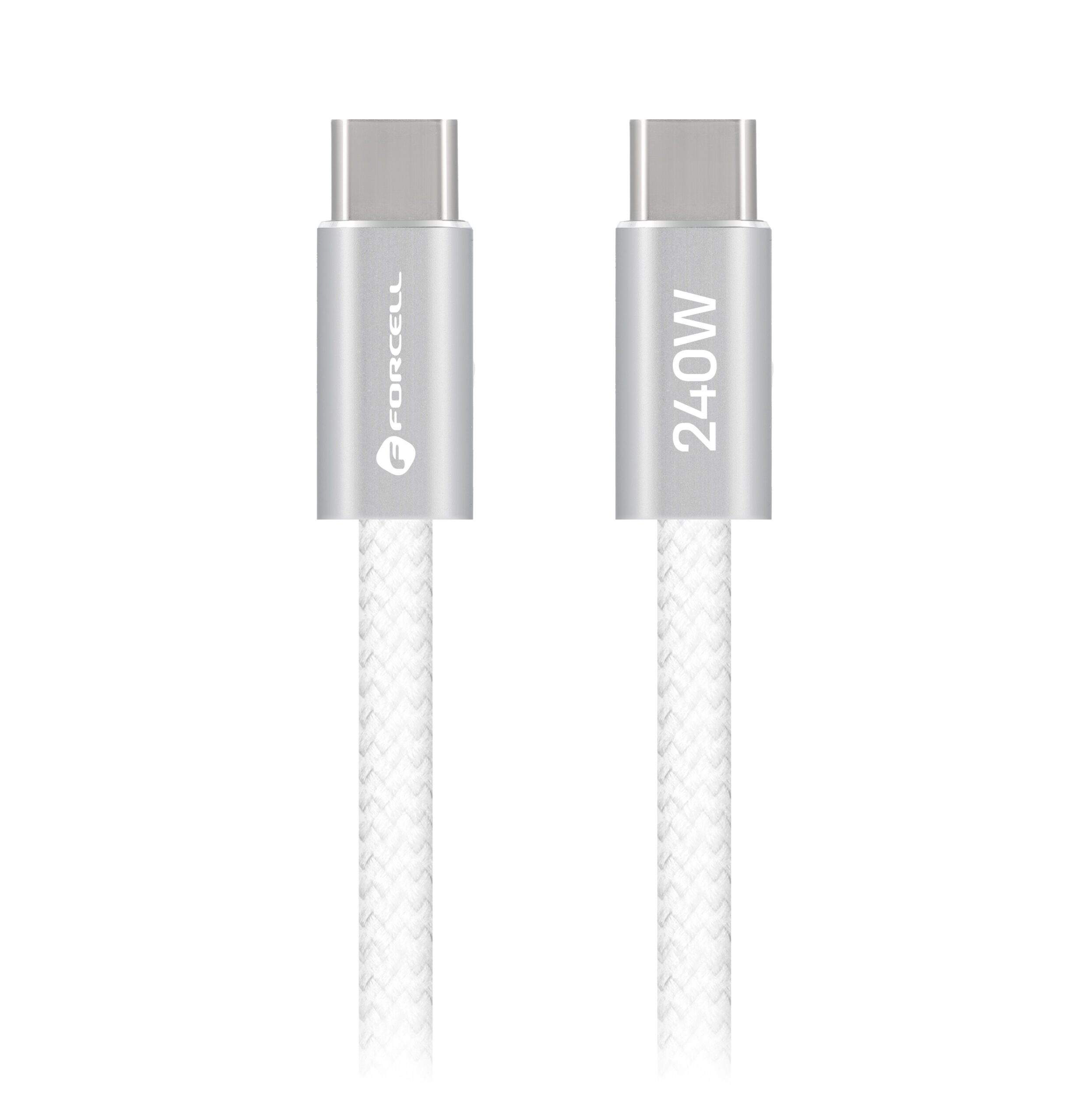 Cable USB C to USB C Forcell F-Energy QC4.0 PD 5A 240W Cafule Color 1,2 m CBN1 white - Image 2