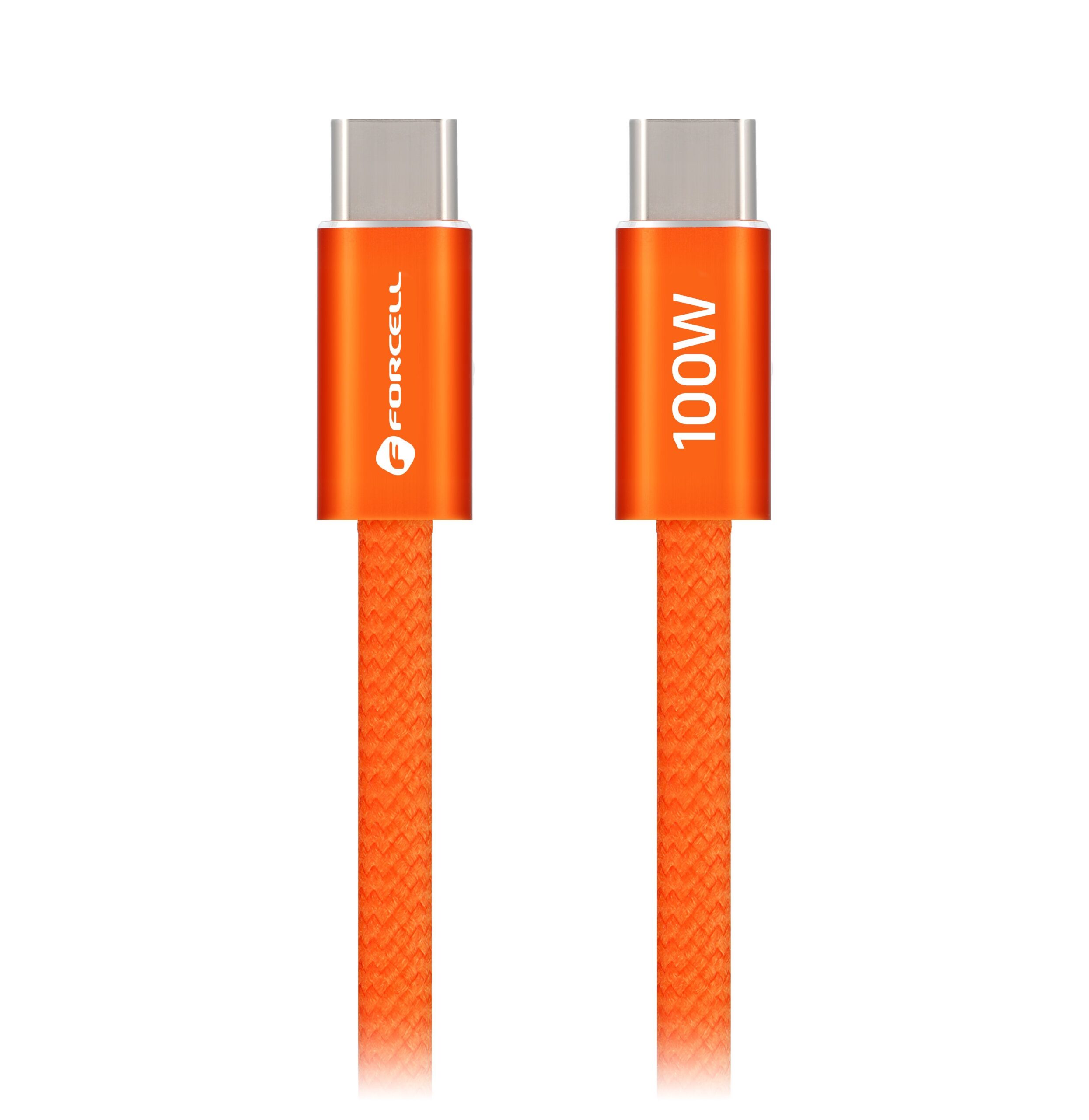 Cable USB C to USB C Forcell F-Energy QC4.0 PD 5A 100W Cafule Color 1,2 m ACYH23 orange - Image 2