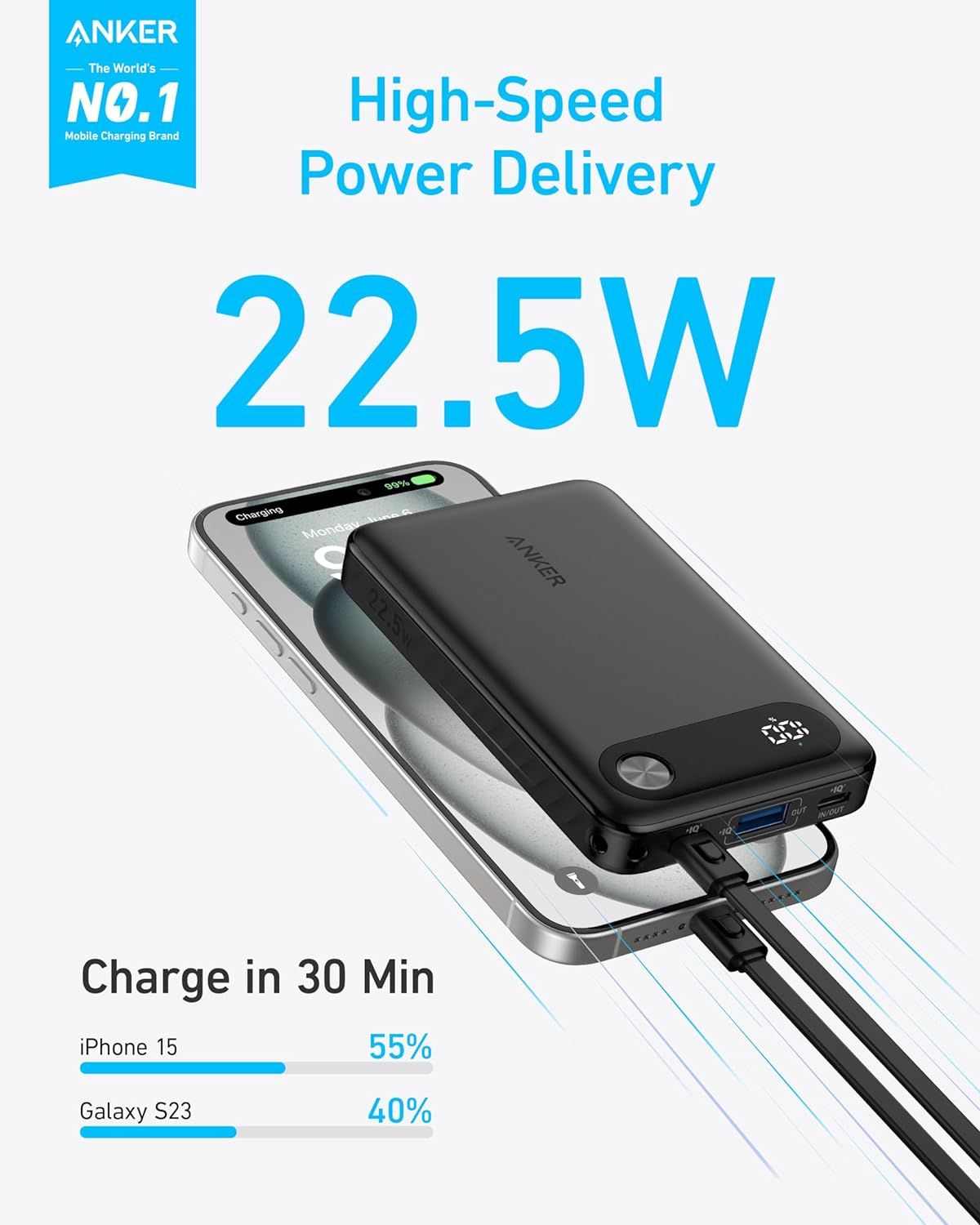 Anker Powerbank 10K 22.5W with USB-C Cable - Image 2