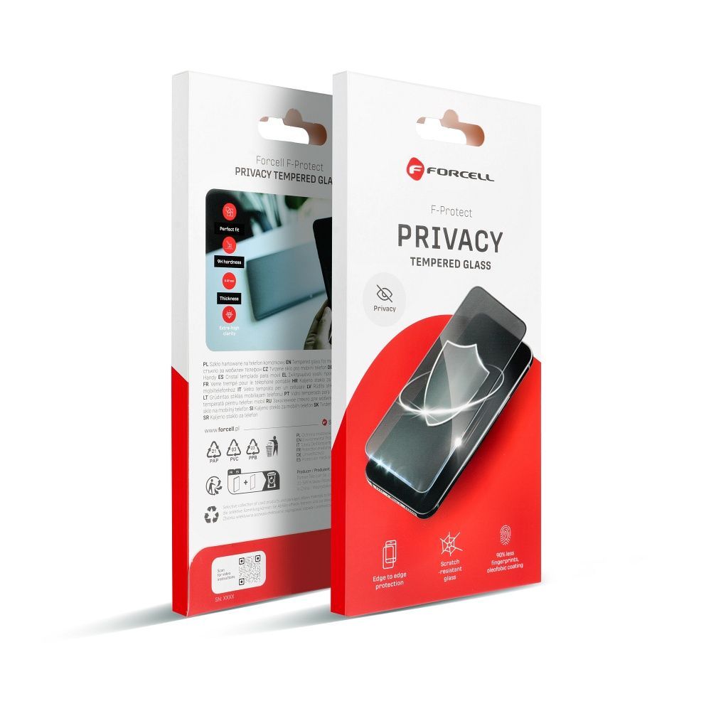 Tempered glass to iPhone 16 PRO MAX / 17 PRO MAX Forcell Privacy Glass black - Image 1
