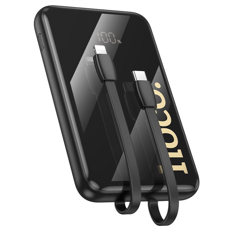 Powerbank Hoco 10000 mAh QC PD 22,5W with built-in cables USB C + Lightning Q37 black - Image 2