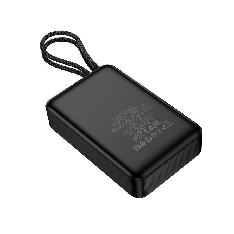 Powerbank Hoco 20000 mAh QC PD 2A 22,5W with built-in cables USB C + Lightning J171A black - Image 2