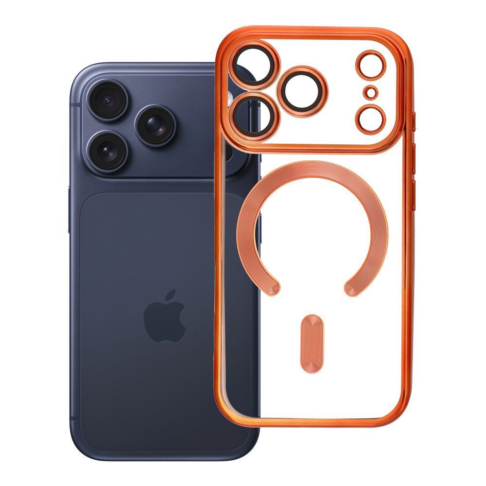 Case for iPhone 17 PRO Electro Mag Cover compatible with MagSafe orange - Image 1