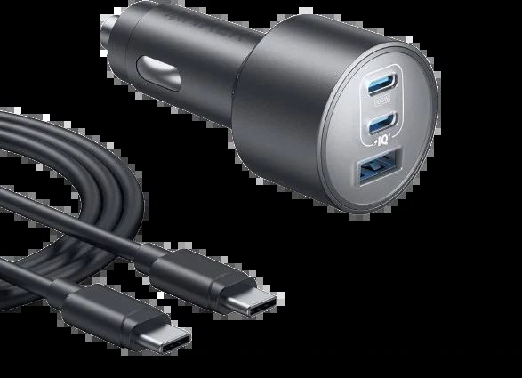 ANKER CAR CHARGER 3 PORT 167,5W WITH 1m CABLE - Image 1