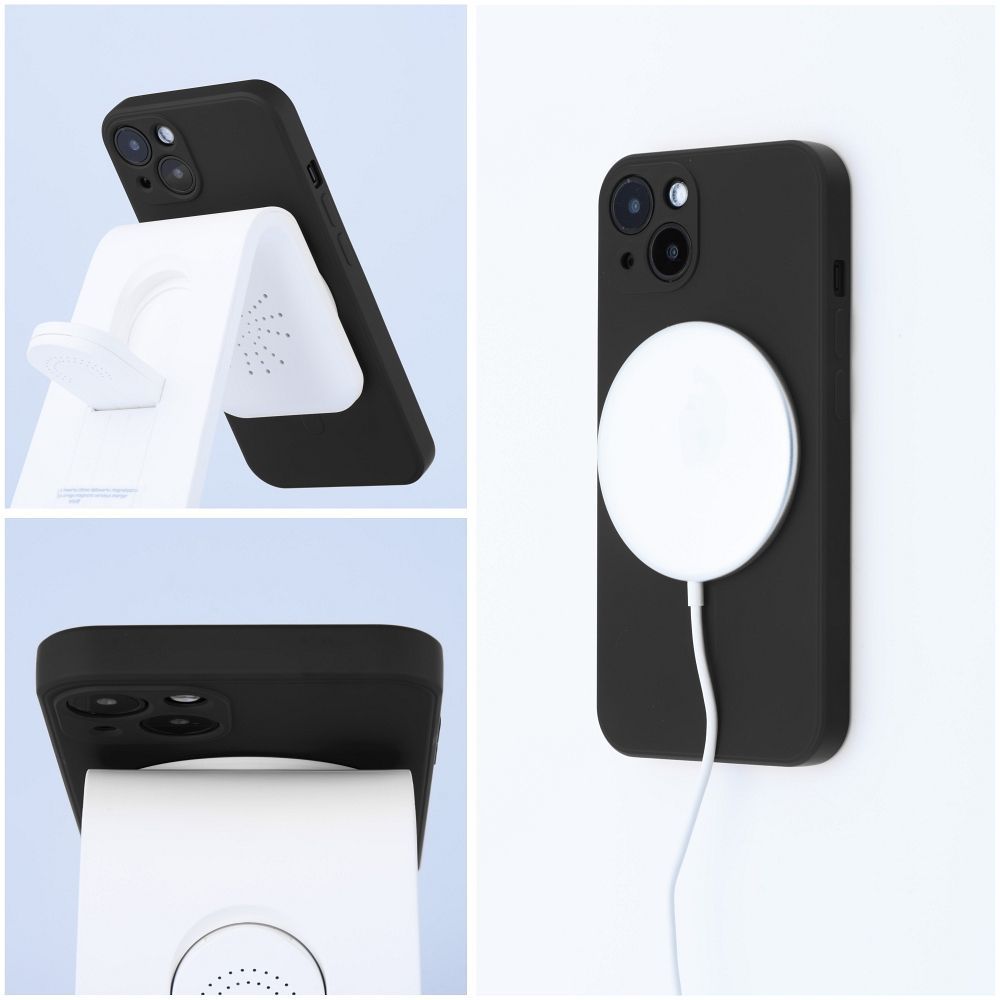 Case for Samsung A27 Silicone Mag Cover compatible with MagSafe black - Image 2